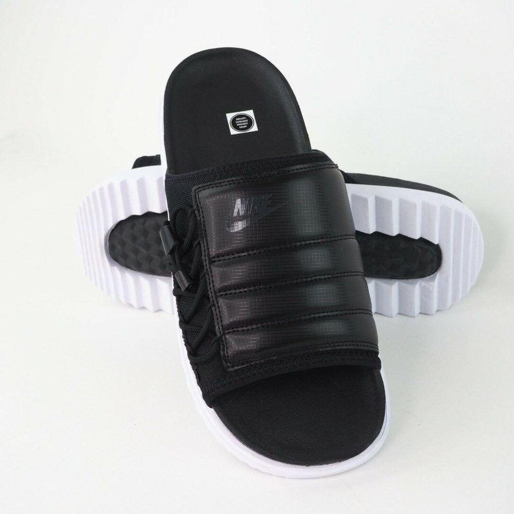 Nike Asuna NA Slides Mens Sandals Black White - Picture 10 of 11